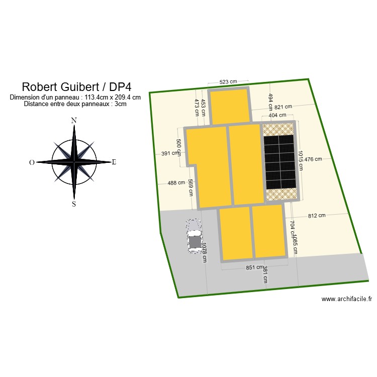 Robert Guibert DP4. Plan de 4 pièces et 198 m2