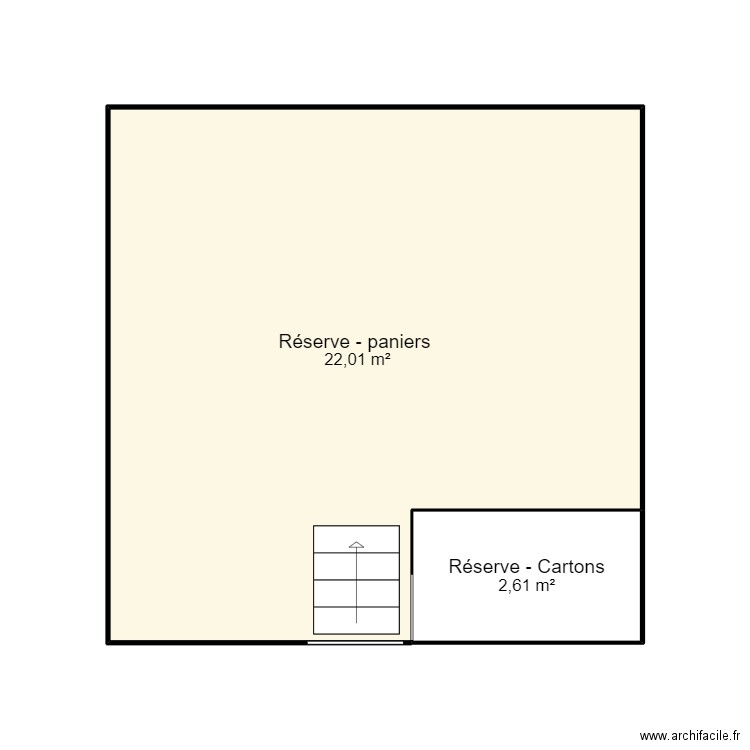 ETAGE 1 - ZONE RESERVE. Plan de 2 pièces et 25 m2