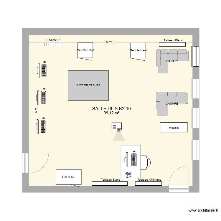 SALLE ULIS B2.10. Plan de 1 pièce et 39 m2