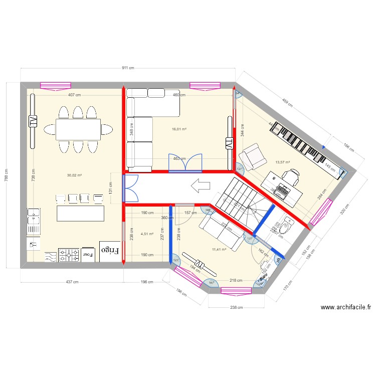 Plan ETAGE Appart Hotel 25102024. Plan de 5 pièces et 76 m2