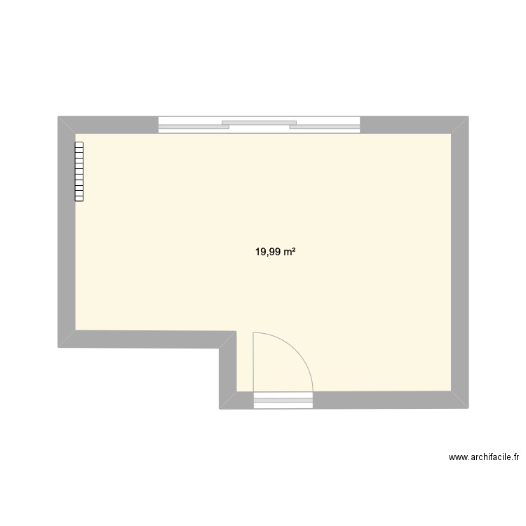 Salon. Plan de 1 pièce et 20 m2