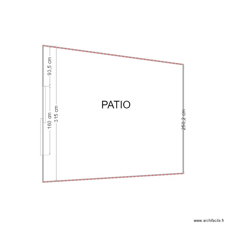 Patio. Plan de 0 pièce et 0 m2