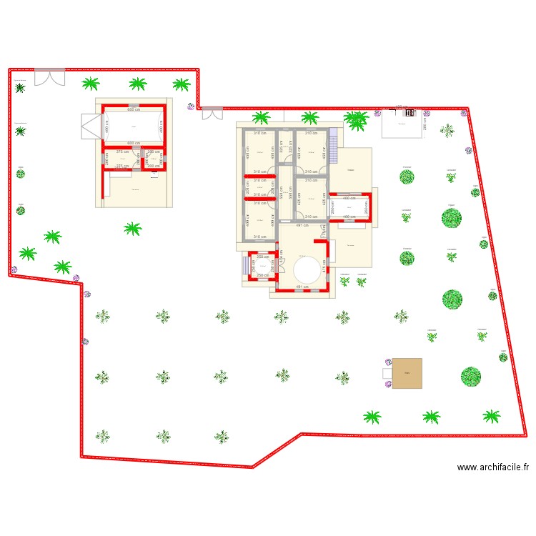 Plan Djerba Mahboubine V3. Plan de 13 pièces et 158 m2