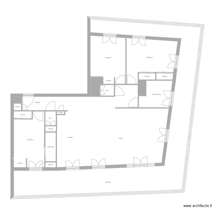 braquet. Plan de 22 pièces et 152 m2