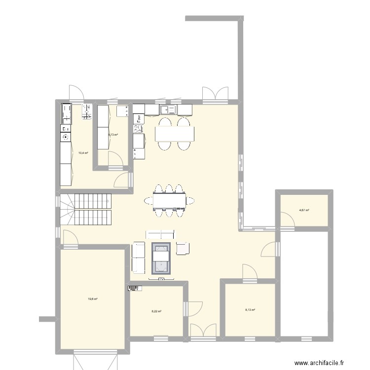 merveille house congo. Plan de 7 pièces et 135 m2