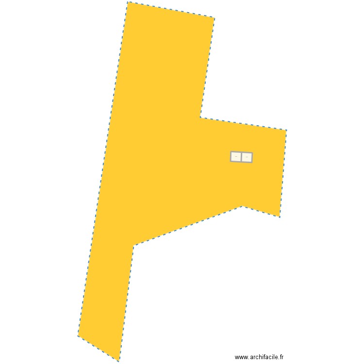 mesure et angle cadastre. Plan de 2 pièces et 64 m2