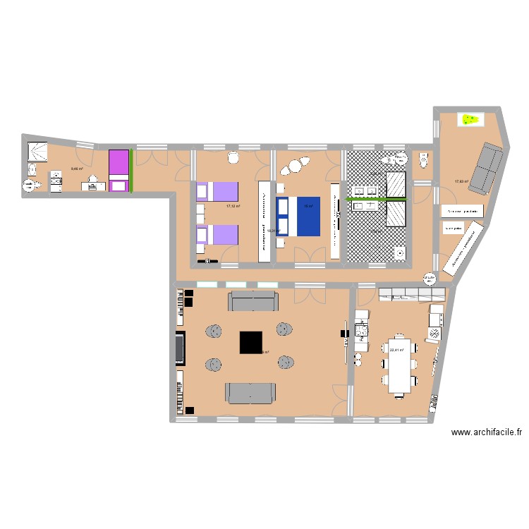 46 SADA 6. Plan de 9 pièces et 159 m2