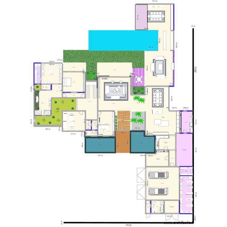 99 X Daruty - Rdc. Plan de 40 pièces et 850 m2