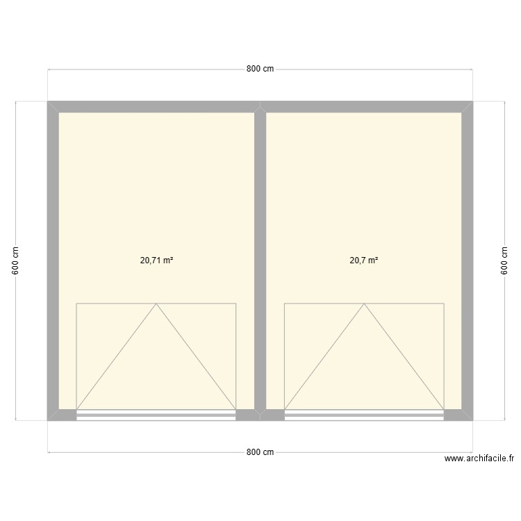 Double garage parcelle gsa v3. Plan de 2 pièces et 41 m2