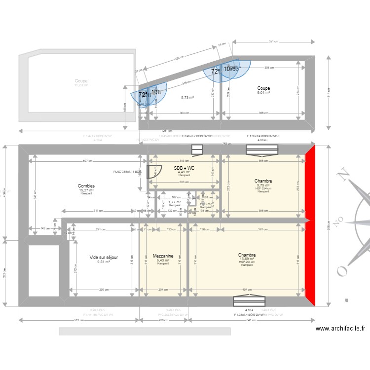 ML24011953. Plan de 23 pièces et 181 m2