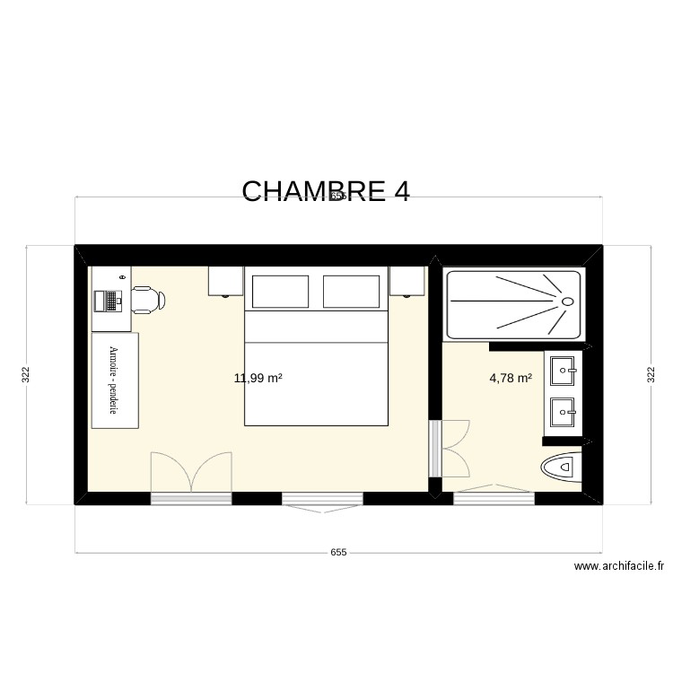 Ch 4. Plan de 2 pièces et 17 m2