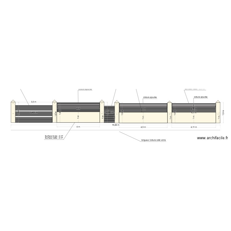 cloture. Plan de 0 pièce et 0 m2