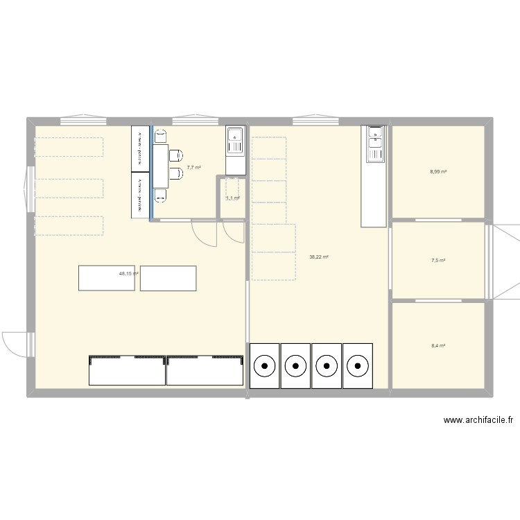 maison. Plan de 7 pièces et 120 m2