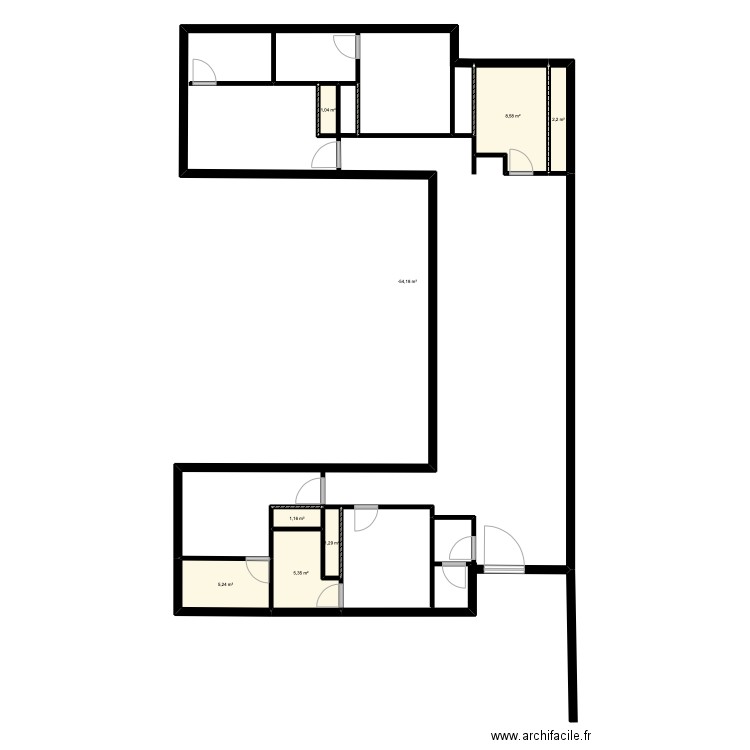 hergla 2. Plan de 8 pièces et 150 m2