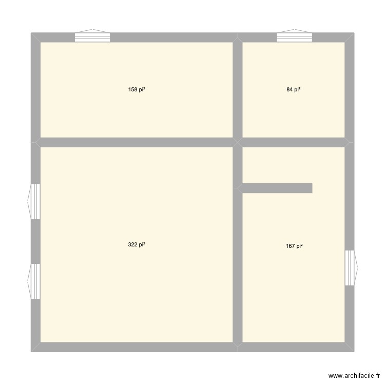 skibidi. Plan de 4 pièces et 68 m2