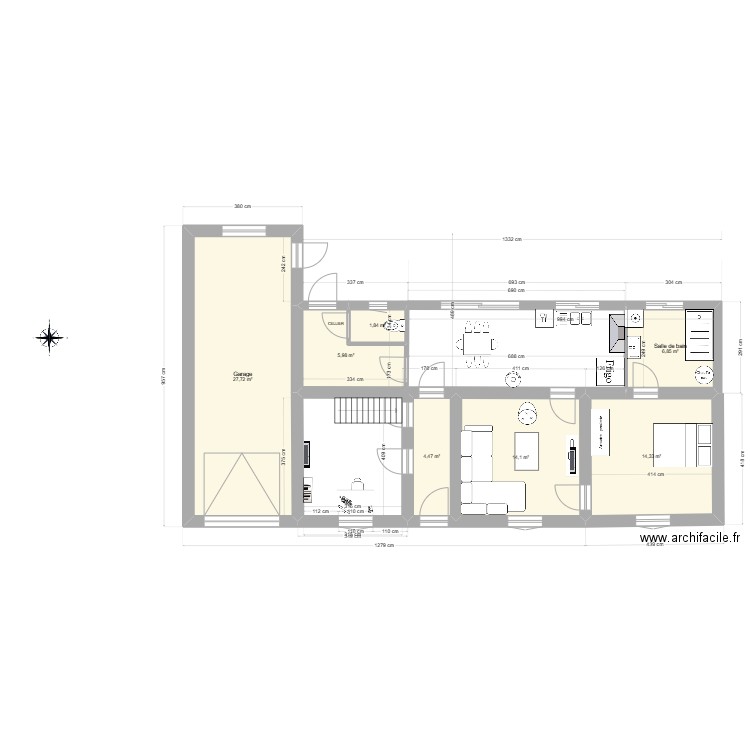 richebourg origine. Plan de 16 pièces et 158 m2