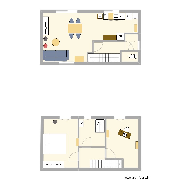 home 2. Plan de 6 pièces et 69 m2