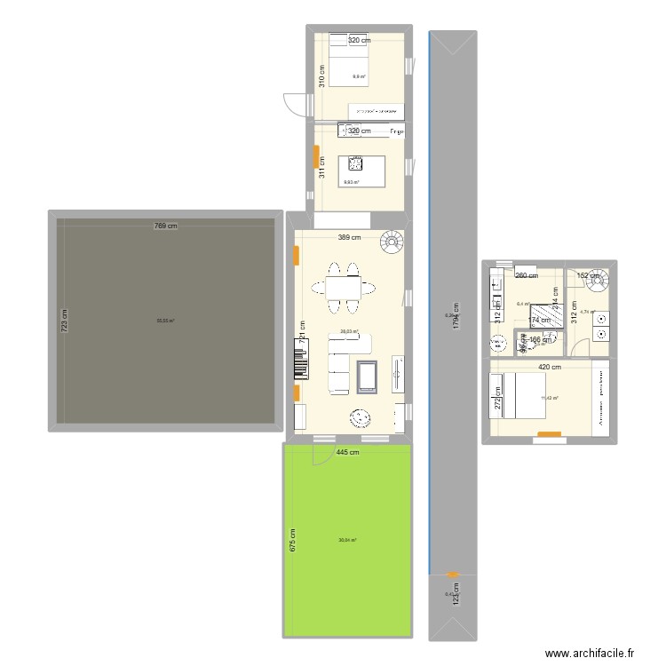 le pelerin. Plan de 12 pièces et 164 m2