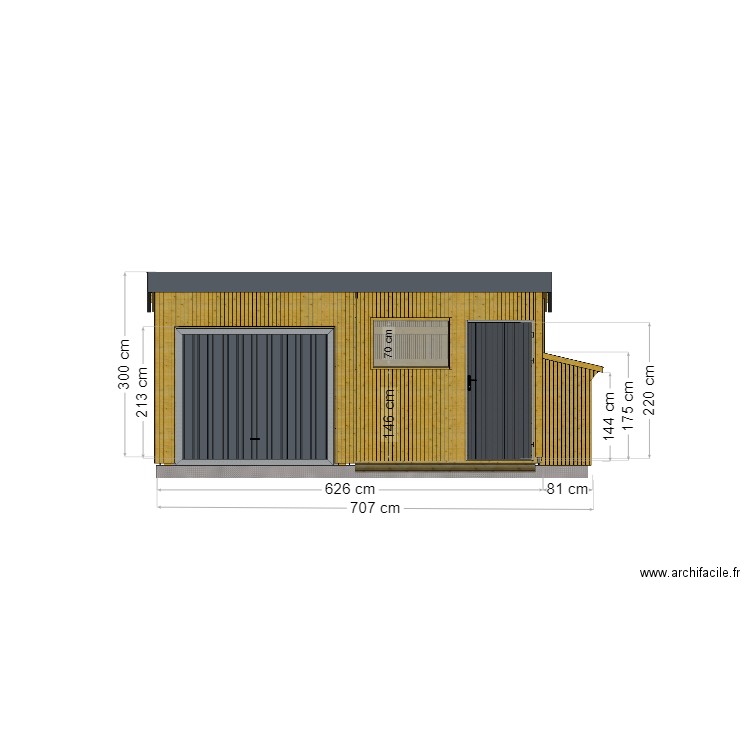 Façade avant. Plan de 0 pièce et 0 m2