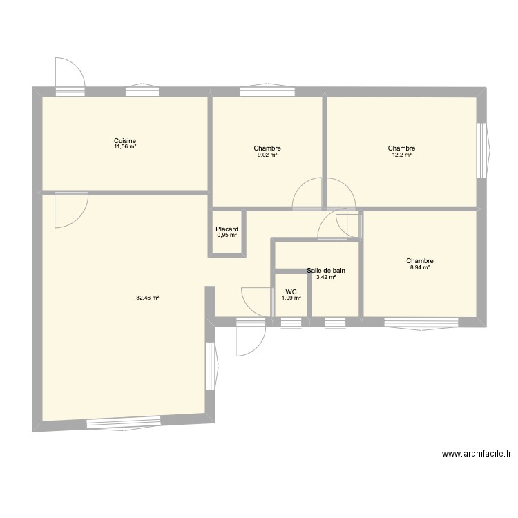 colette. Plan de 8 pièces et 80 m2