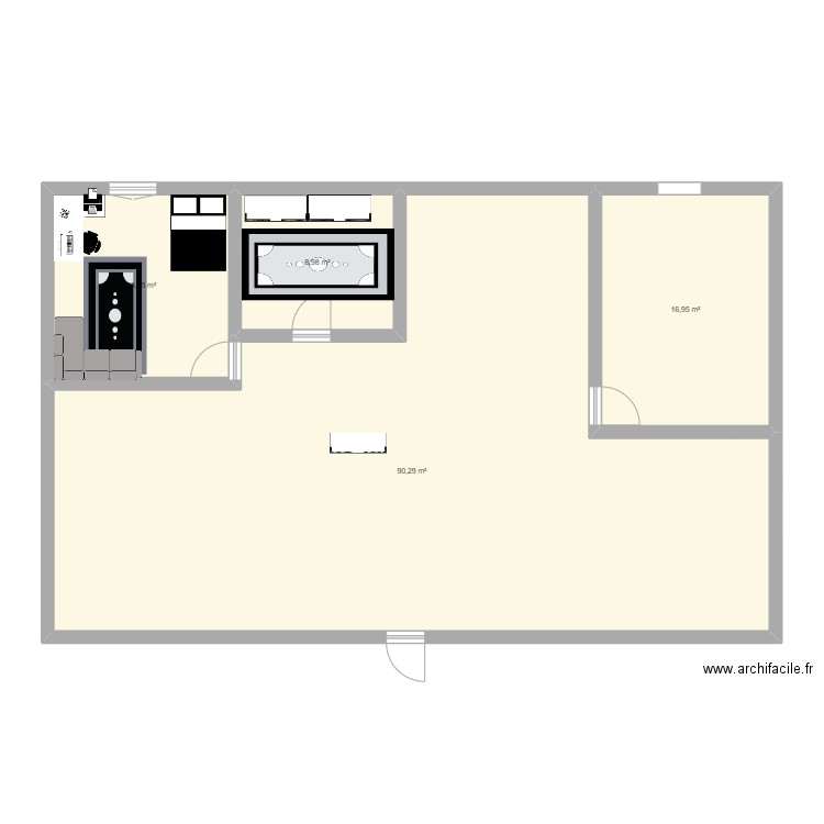 3robi tounsi. Plan de 4 pièces et 130 m2