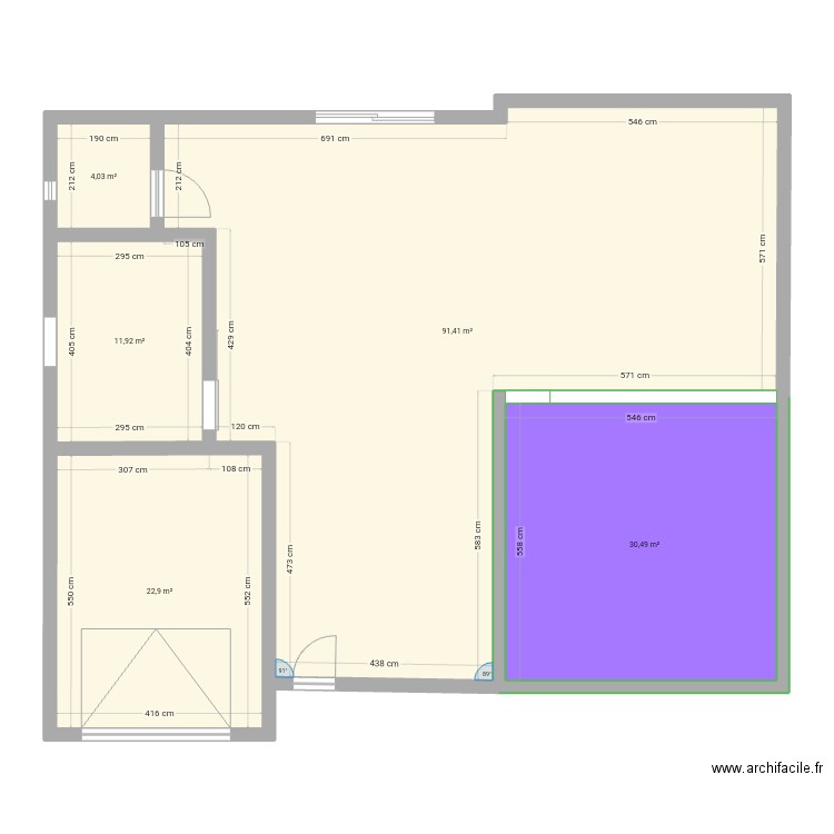 Test. Plan de 5 pièces et 161 m2