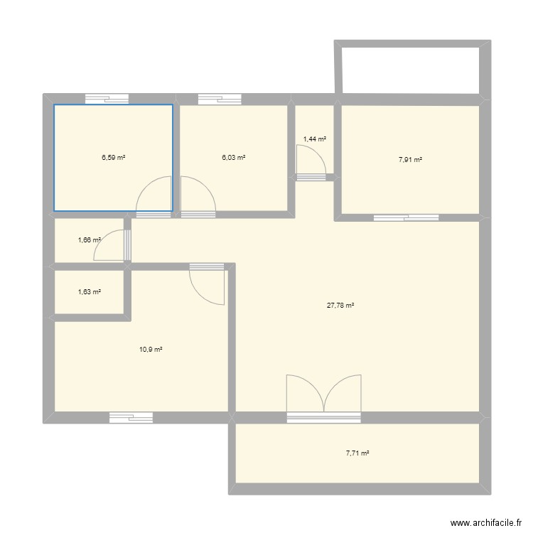 plan 2. Plan de 9 pièces et 72 m2