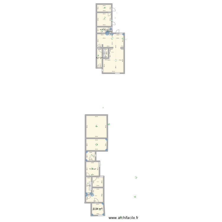 GSANDRE. Plan de 15 pièces et 181 m2