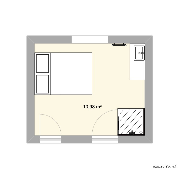 Guaguin 1. Plan de 1 pièce et 11 m2