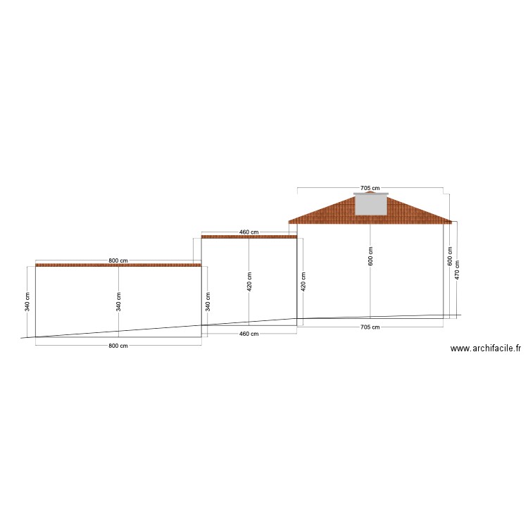 Façade est. Plan de 0 pièce et 0 m2