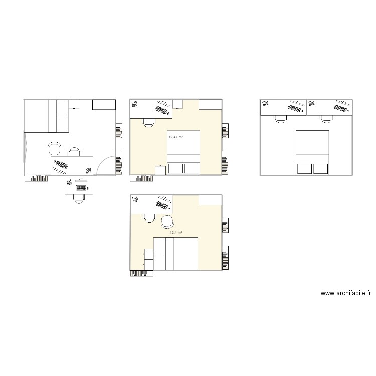 Bastien. Plan de 2 pièces et 25 m2