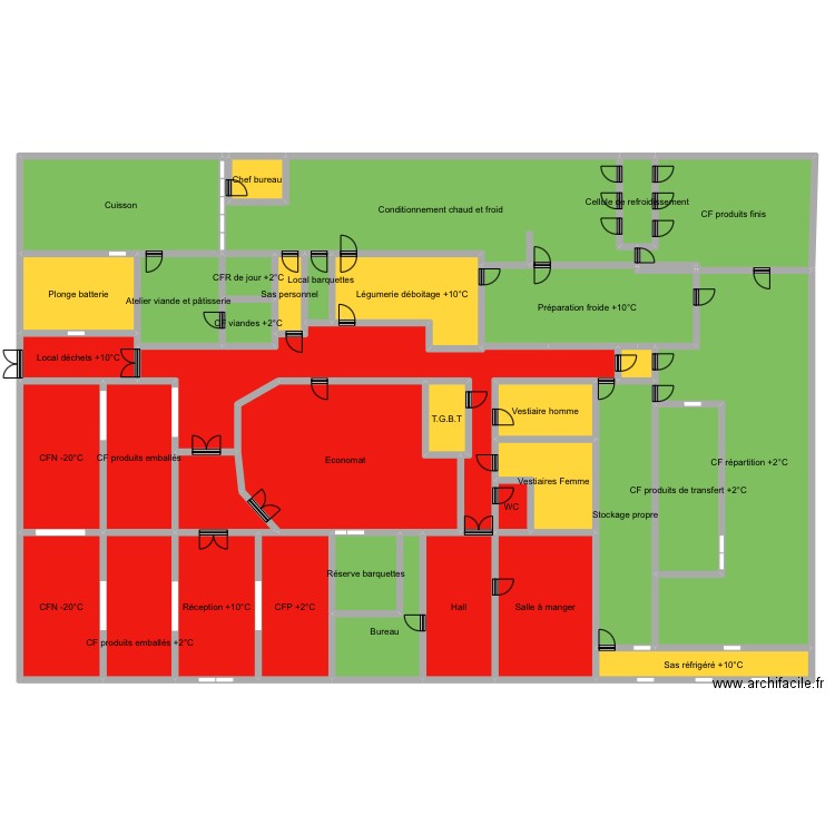 Plan V. Plan de 37 pièces et 940 m2