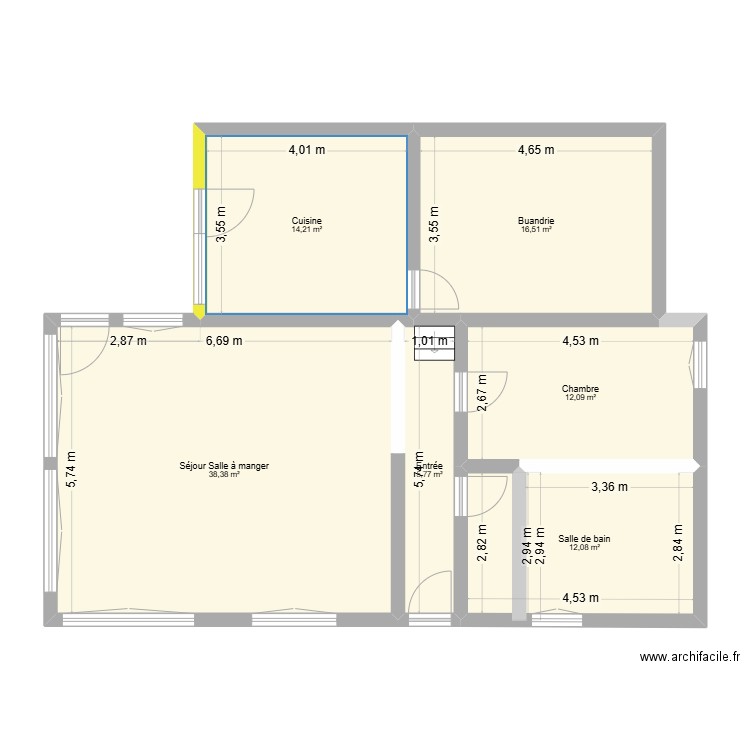 Ecotais. Plan de 6 pièces et 99 m2