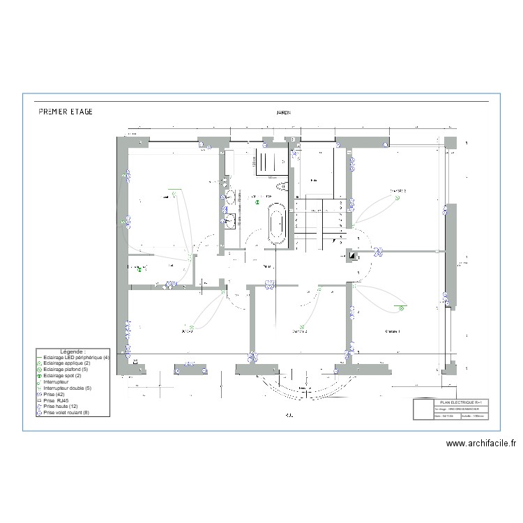 PLAN R+1 ELEC - HRG - GREVENMACHER. Plan de 0 pièce et 0 m2