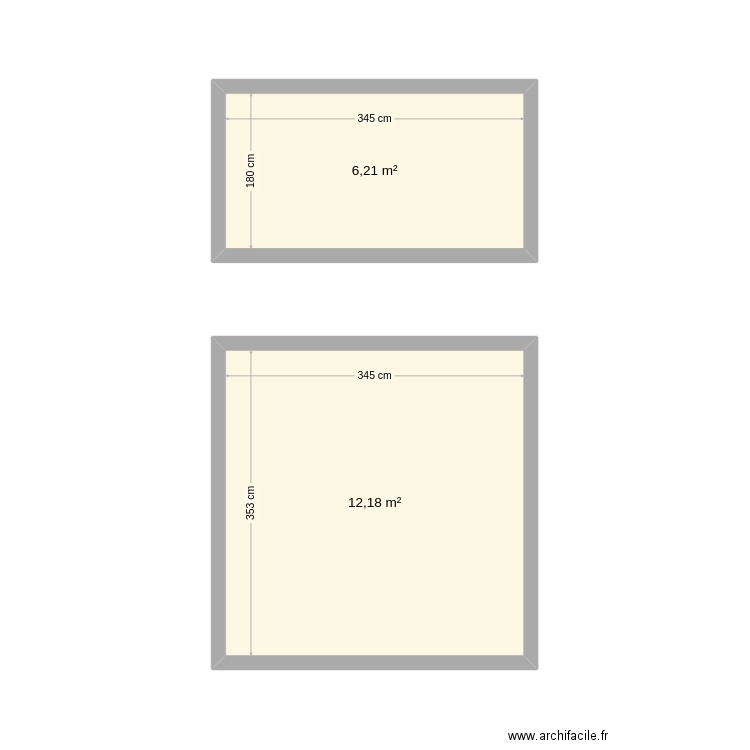 PLAN1. Plan de 2 pièces et 18 m2