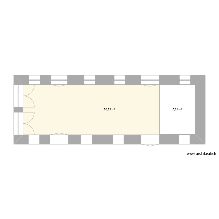 adelaide. Plan de 2 pièces et 31 m2