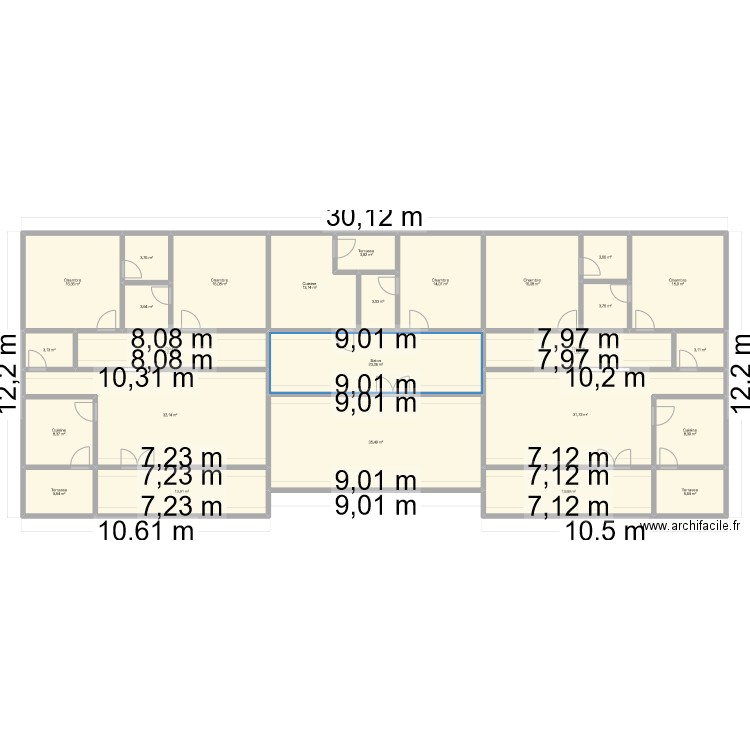 EMEUBLE. Plan de 26 pièces et 322 m2