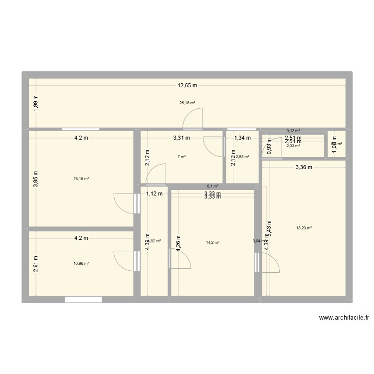 REBILLARD 2. Plan de 13 pièces et 103 m2