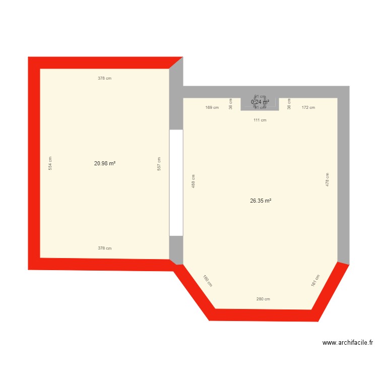 Dassonville. Plan de 3 pièces et 48 m2