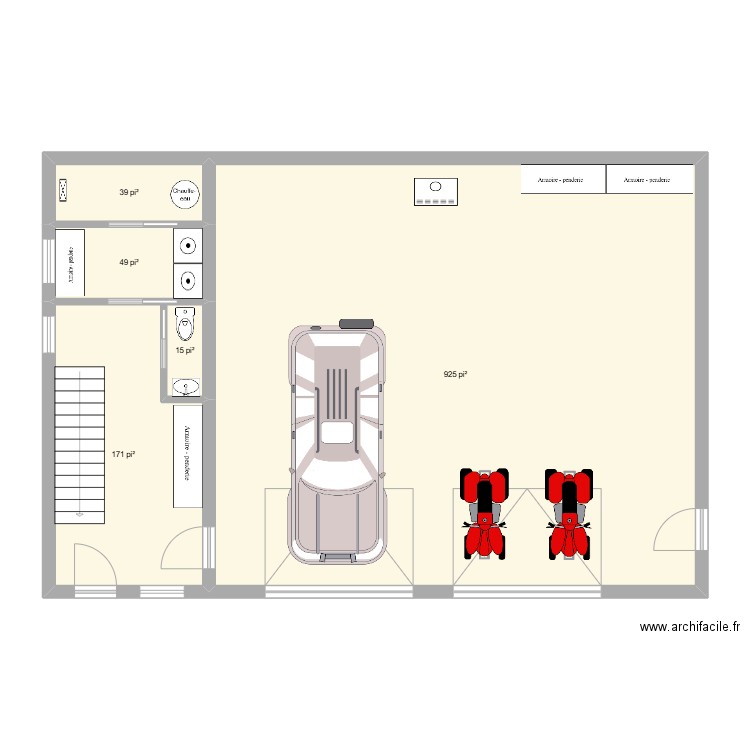 ETAGE1. Plan de 4 pièces et 96 m2