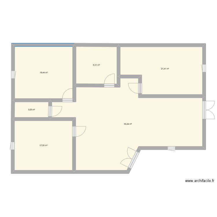 croquis. Plan de 6 pièces et 123 m2