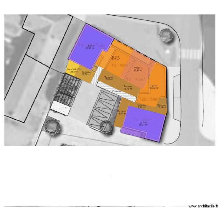 CHAVAGNES - plan R+1-v2. Plan de 0 pièce et 0 m2