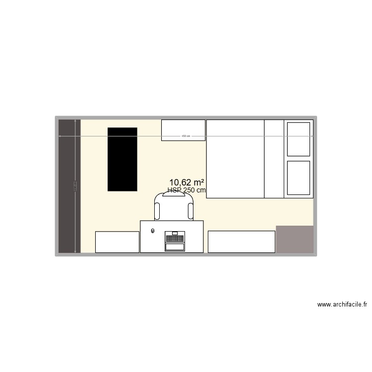 chambre aksel 2. Plan de 1 pièce et 11 m2