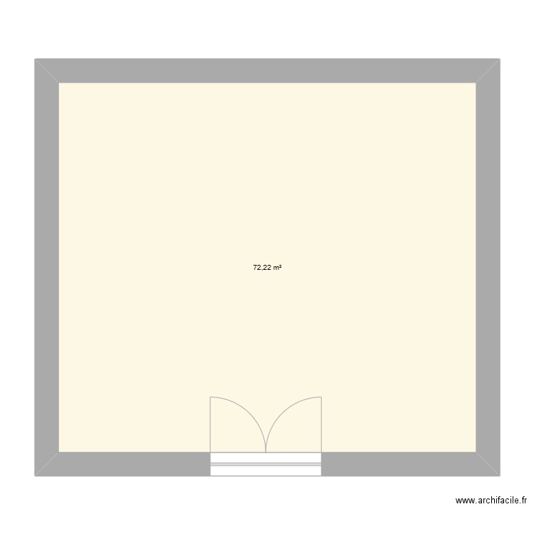 Grange. Plan de 1 pièce et 72 m2