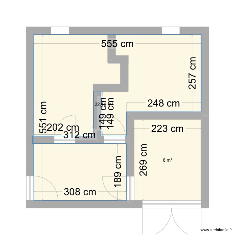 Garage . Plan de 2 pièces et 28 m2