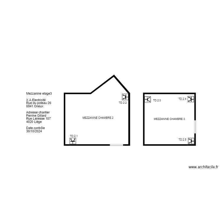 position Gillard P mezz. Plan de 2 pièces et 9 m2