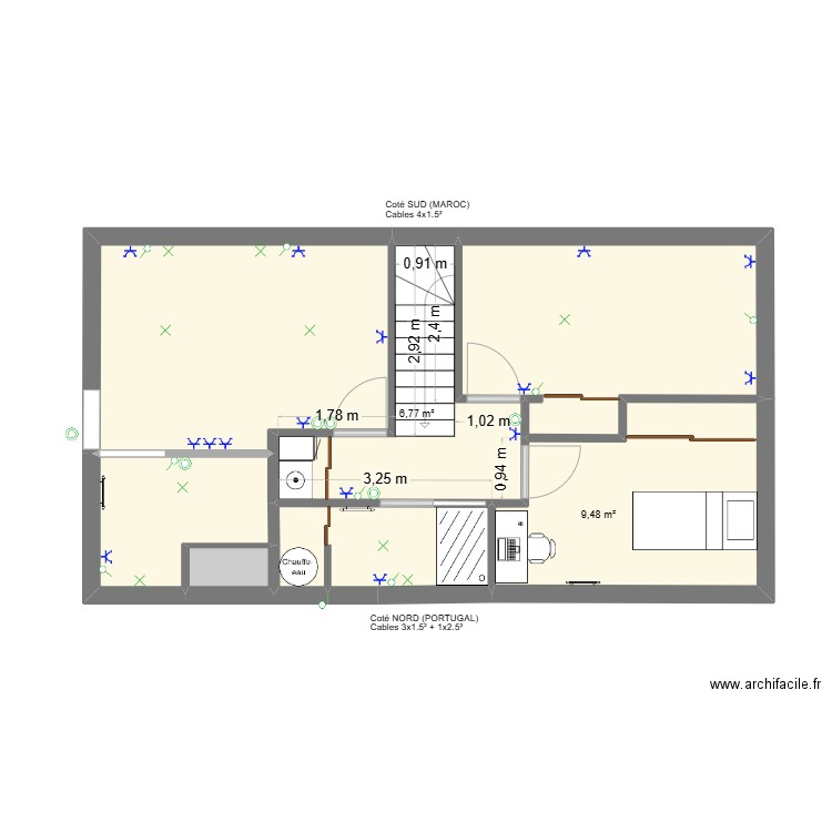 PAM etage elec. Plan de 7 pièces et 49 m2