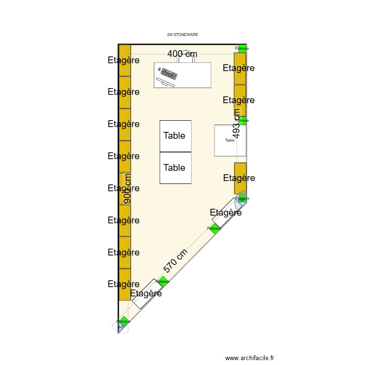 Stand 2M. Plan de 1 pièce et 28 m2