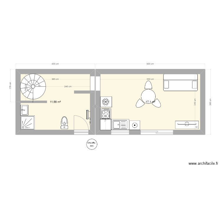 11 maison 2. Plan de 2 pièces et 29 m2