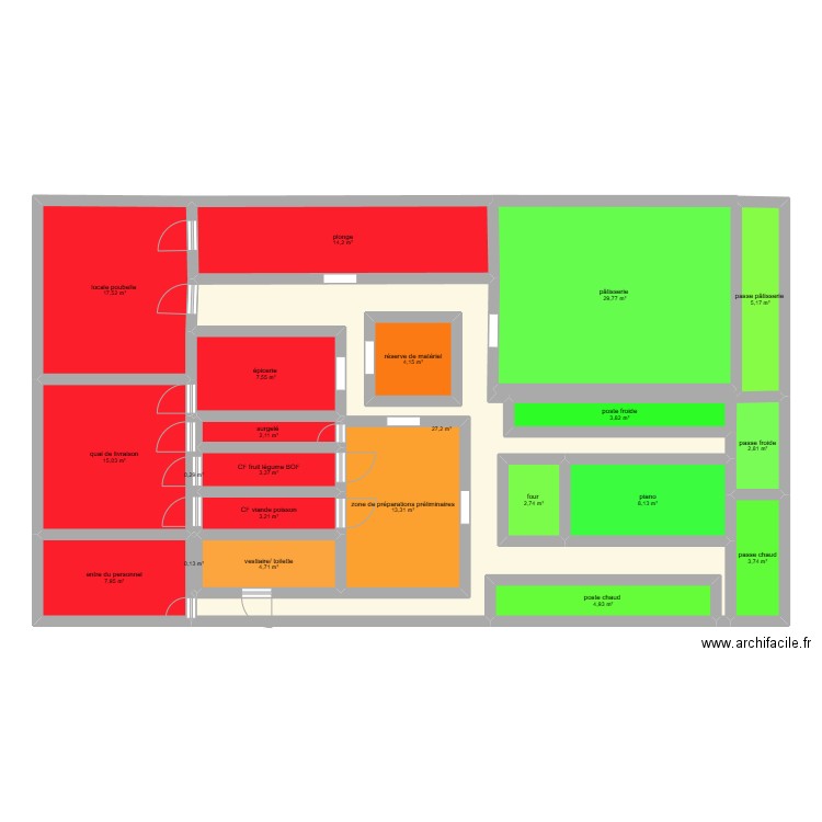 projet . Plan de 22 pièces et 188 m2